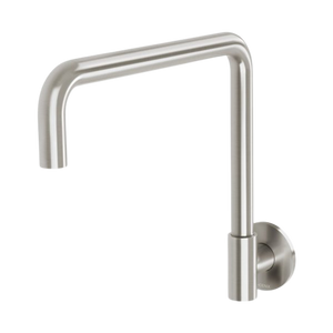 Vivid Slimline Plus Wall Sink Outlet 240mm Squareline  Brushed Nickel - Brushed Nickel