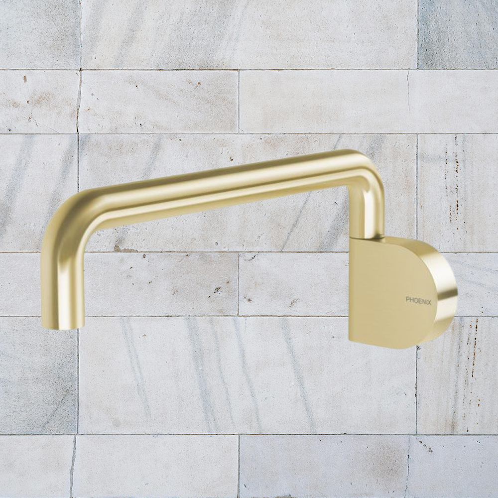 Designer Swivel Bath Outlet 230mm Round Brushed Gold
