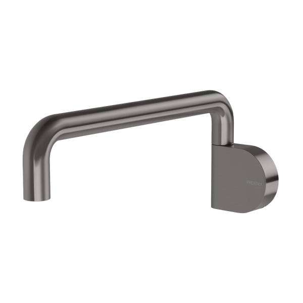 Designer Swivel Bath Outlet 230mm Round Brushed Carbon