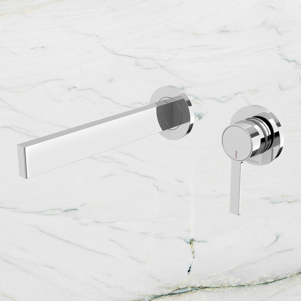 Lexi MKII SwitchMix Wall Basin Mixer Set 200mm Fit-Off Kit  Chrome