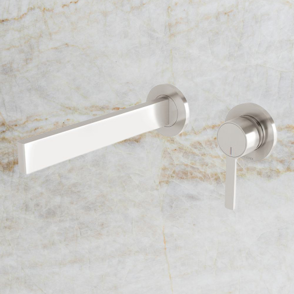 Lexi MKII Wall Basin Mixer Set 200mm  Brushed Nickel