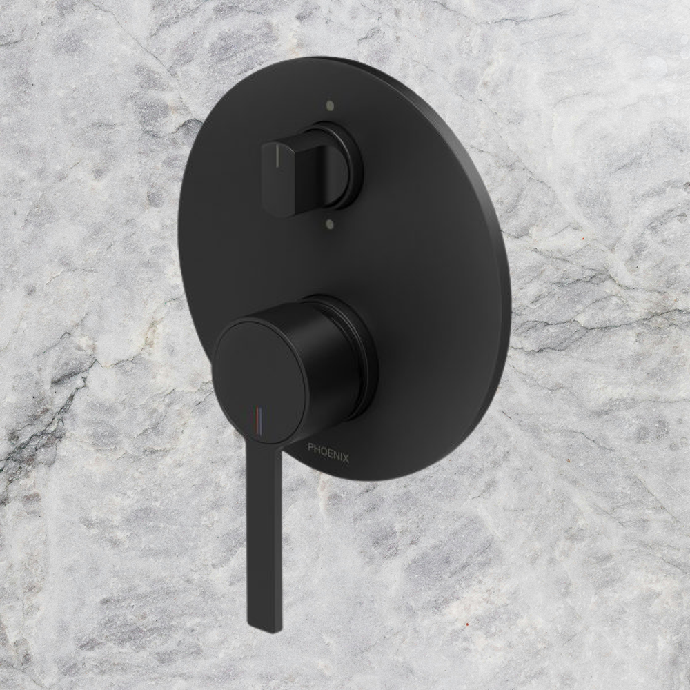 Lexi MKII Wall Shower / Bath Diverter Mixer  Matte Black