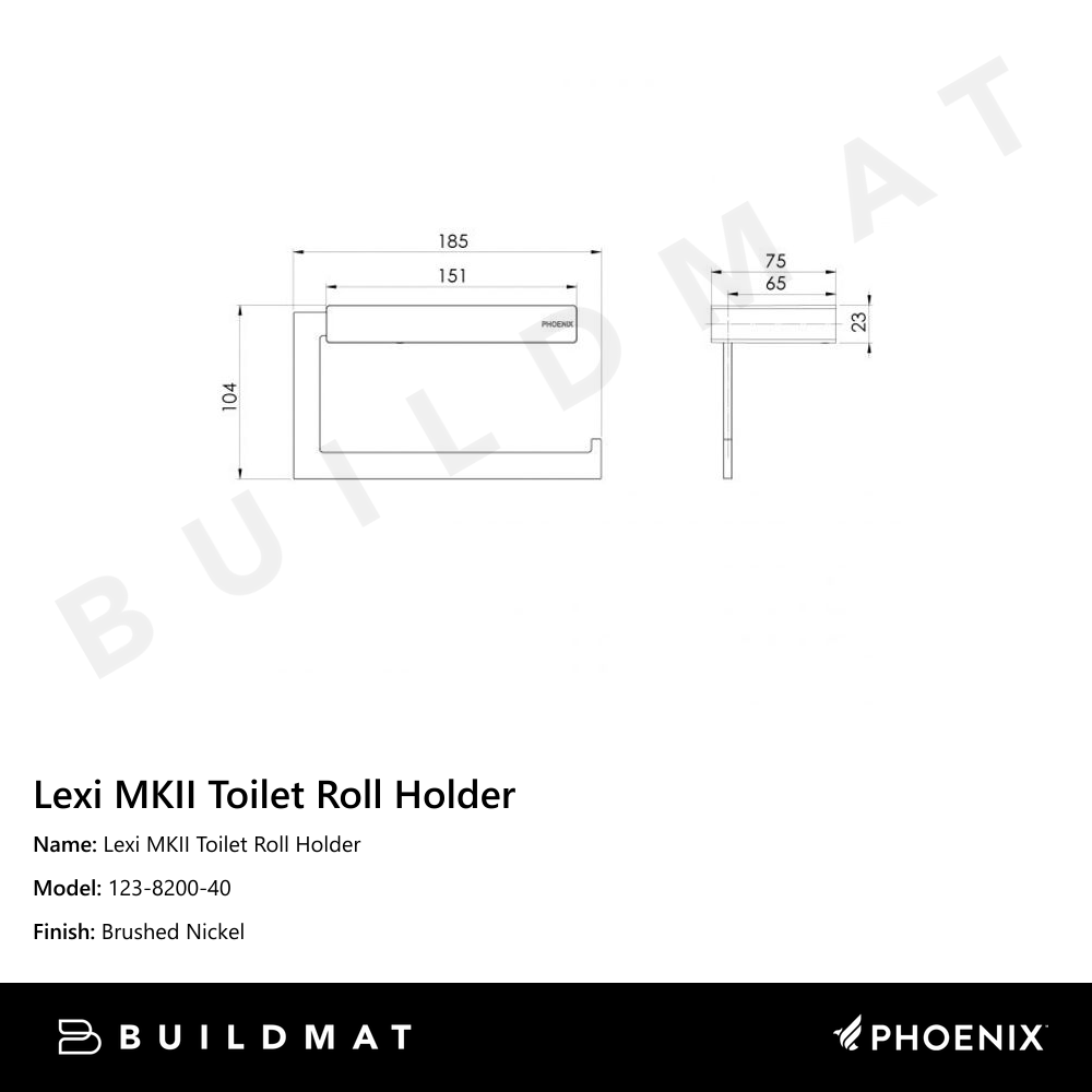 Lexi MKII Toilet Roll Holder Brushed Nickel