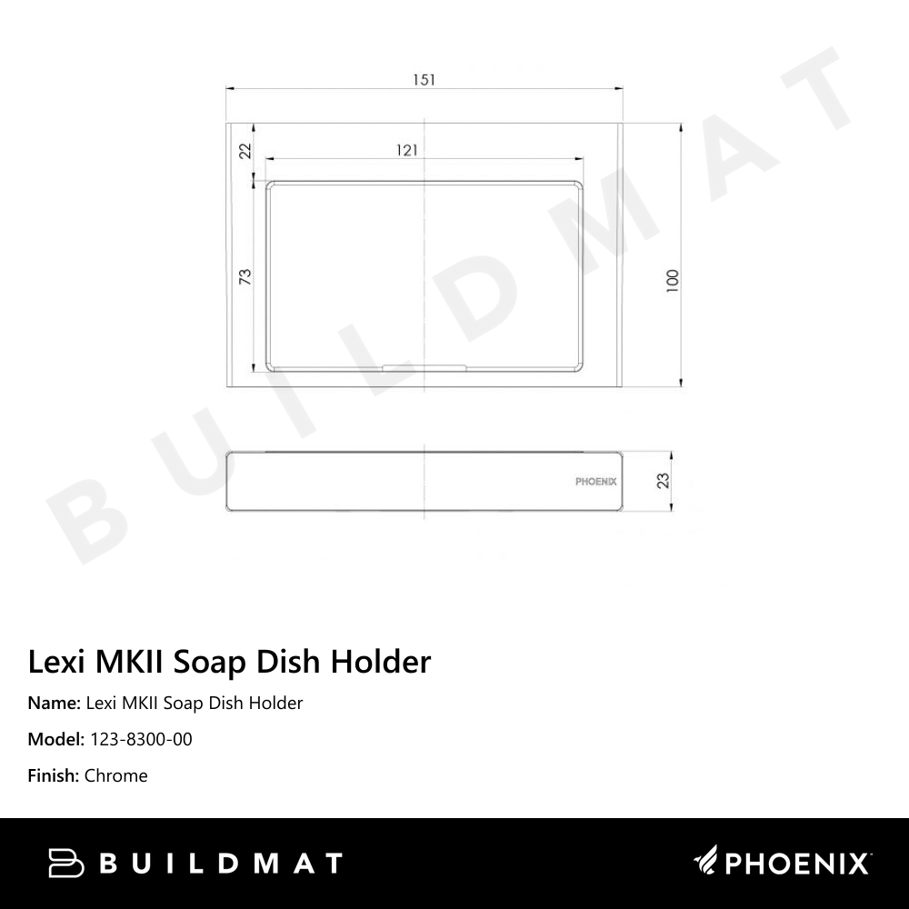 Lexi MKII Soap Dish Holder  Chrome