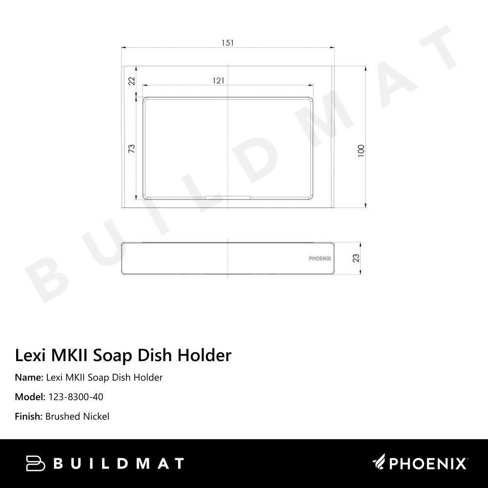 Lexi MKII Soap Dish Holder  Brushed Nickel