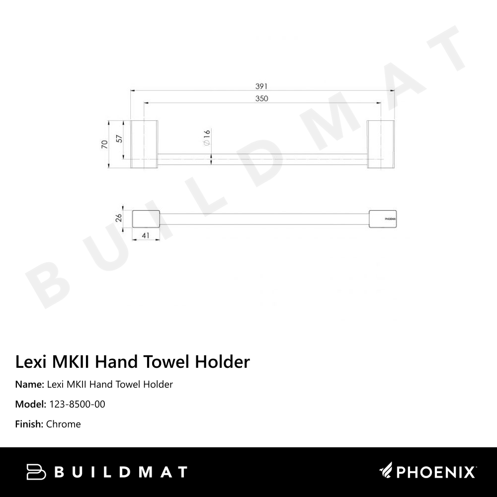 Lexi MKII Hand Towel Holder  Chrome