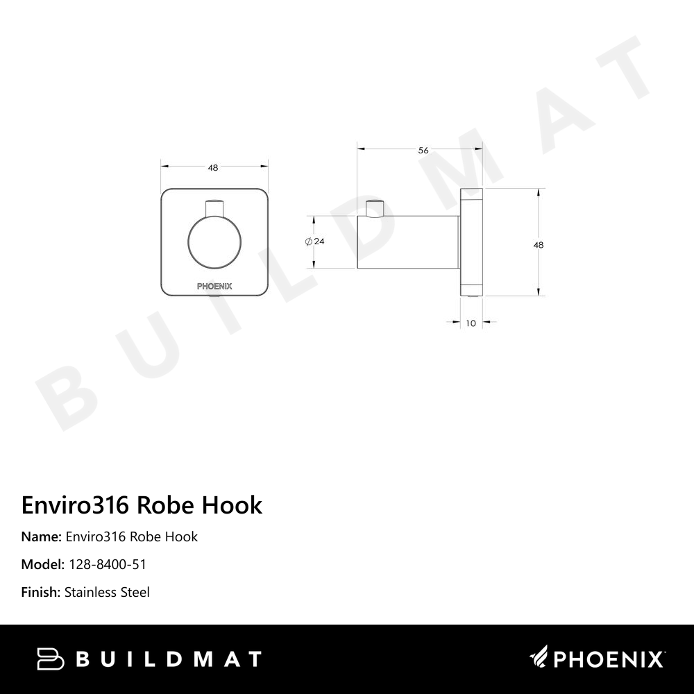 Enviro316 Robe Hook Stainless Steel