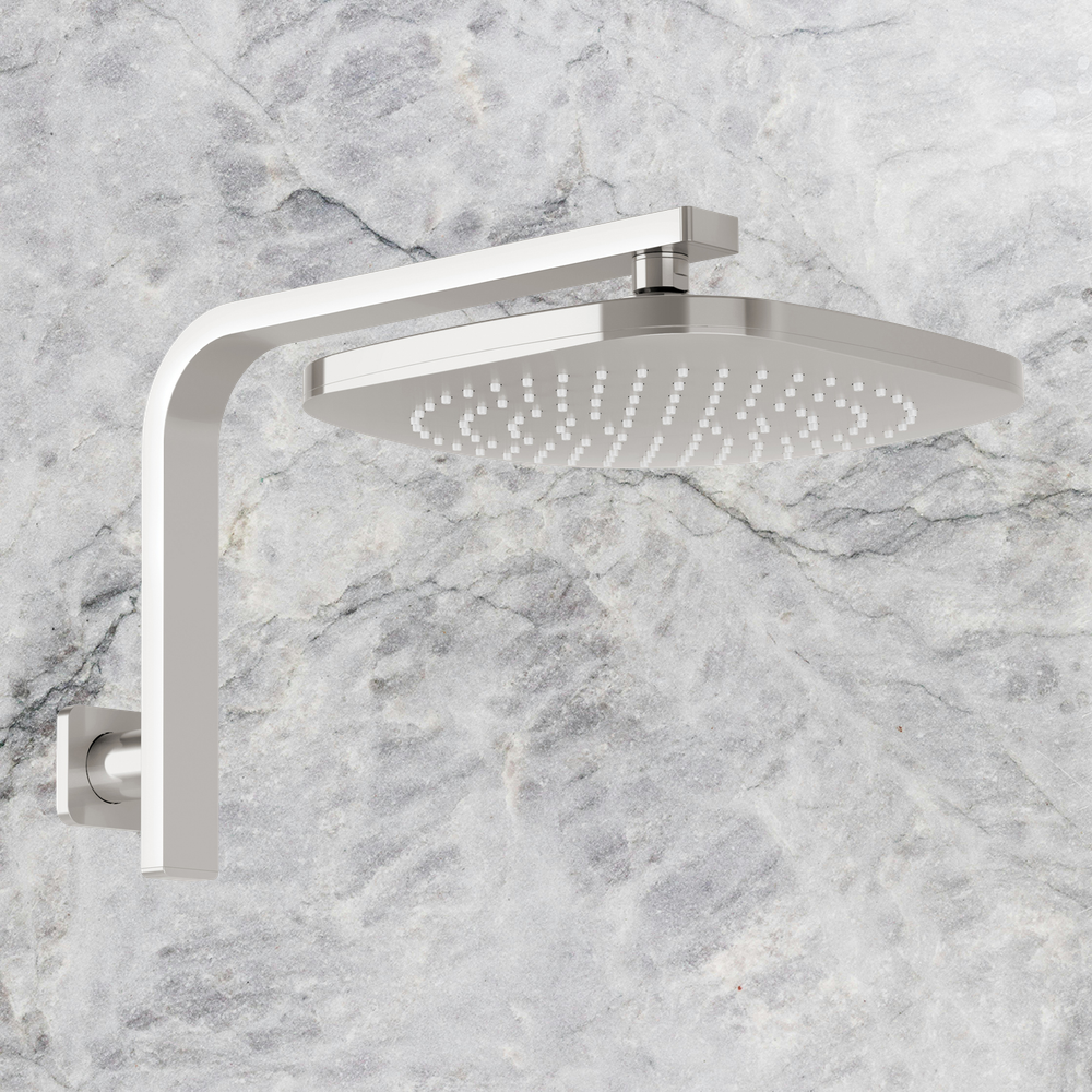 Nuage High-Rise Shower Arm & Rose Brushed Nickel