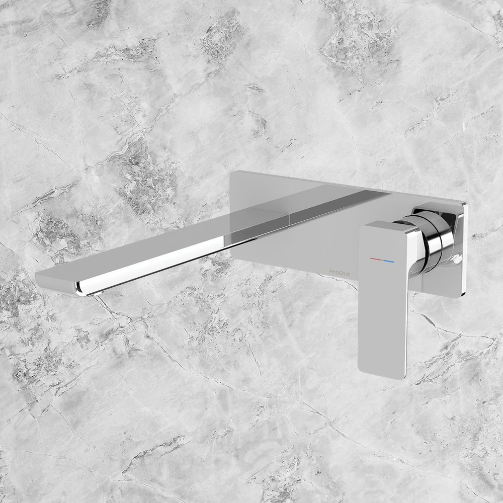 Gloss MKII SwitchMix Wall Basin / Bath Mixer Set 200mm Fit-Off Kit   Chrome