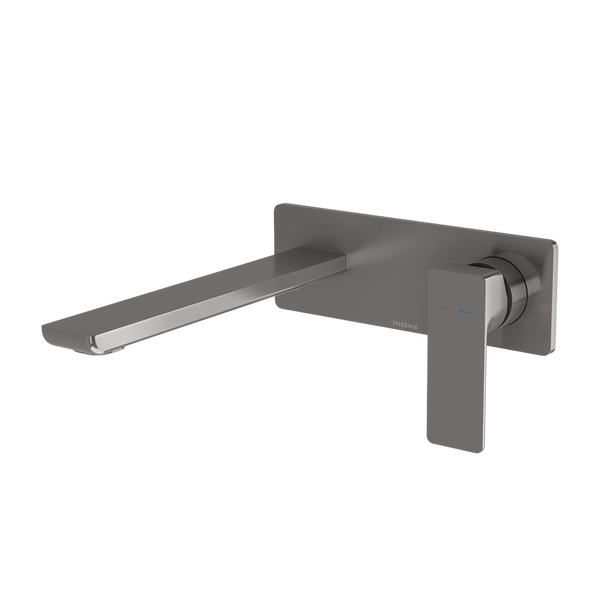 Gloss MKII SwitchMix Wall Basin / Bath Mixer Set 200mm Fit-Off Kit   Brushed Carbon