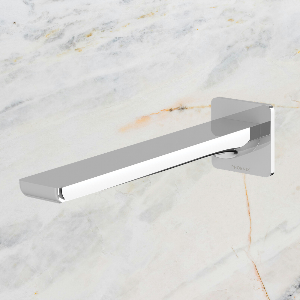 Gloss MKII Wall Basin / Bath Outlet 200mm  Chrome
