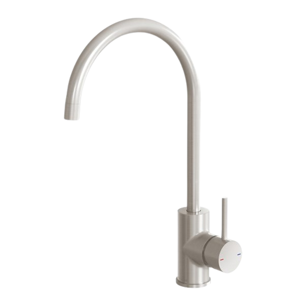 Pina Sink Mixer 200mm Gooseneck Brushed Nickel
