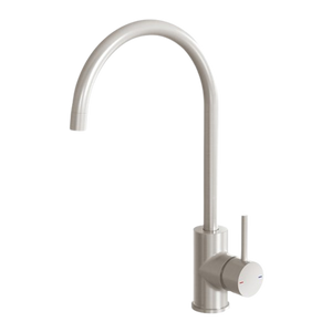Pina Sink Mixer 200mm Gooseneck Brushed Nickel - Brushed Nickel