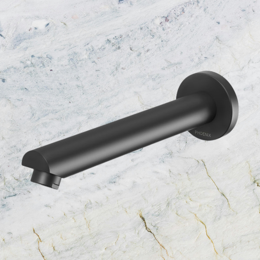Pina Wall Bath / Basin Outlet 180mm Matte Black