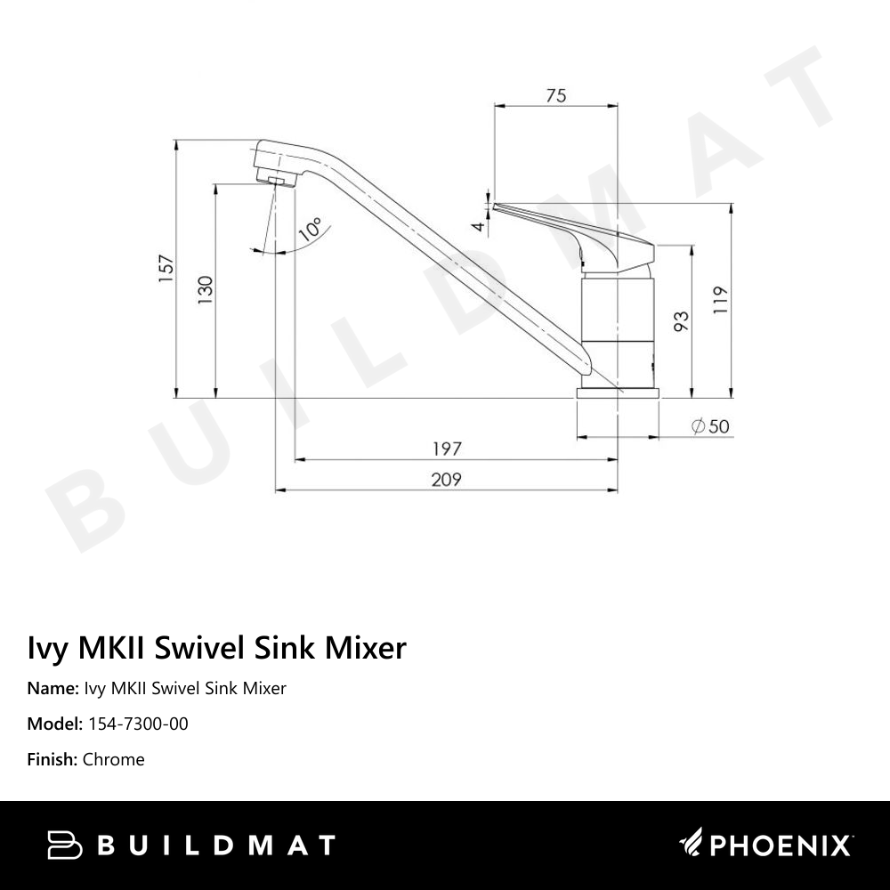 Ivy MKII Swivel Sink Mixer  Chrome