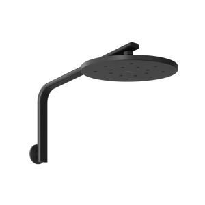 Oxley High-Rise Shower Arm & Rose  Matte Black - Matte Black