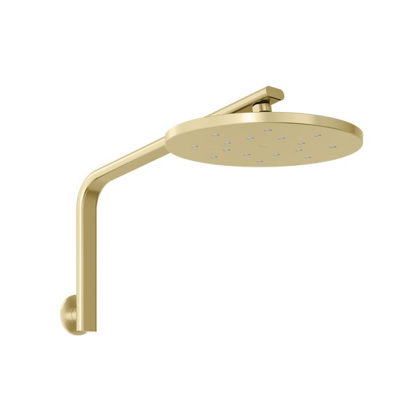 Oxley High-Rise Shower Arm & Rose  Brushed Gold