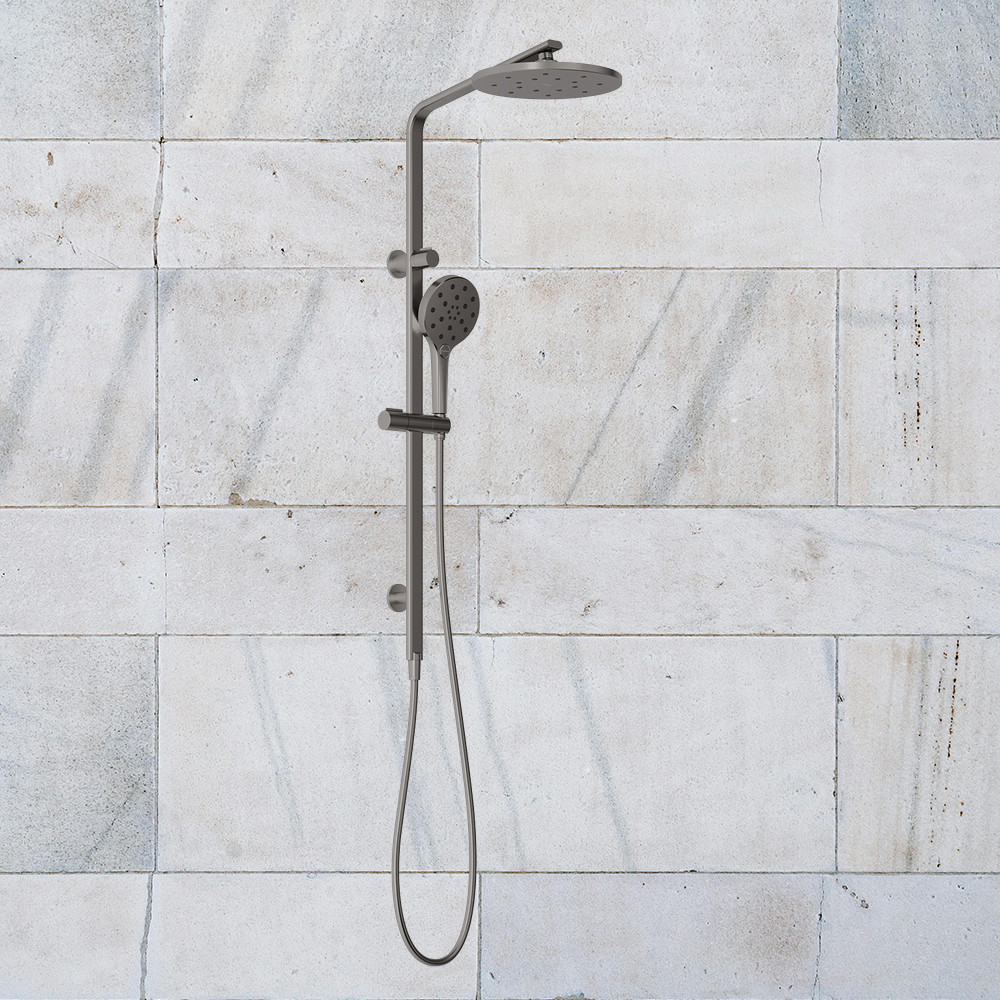 Oxley Twin Shower Brushed Carbon