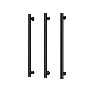Phoenix Heated Triple Towel Rail Round 600mm Matte Black - Matte Black