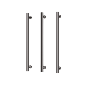 Phoenix Heated Triple Towel Rail Round 600mm Brushed Carbon - Brushed Carbon