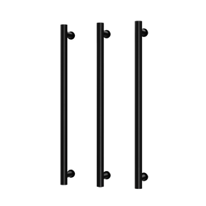 Phoenix Heated Triple Towel Rail Round 800mm Matte Black - Matte Black