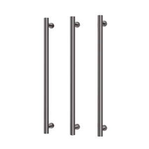 Phoenix Heated Triple Towel Rail Round 800mm Brushed Carbon - Brushed Carbon