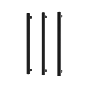 Phoenix Heated Triple Towel Rail Square 600mm Matte Black - Matte Black