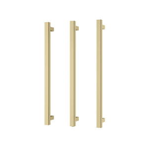 Phoenix Heated Triple Towel Rail Square 600mm Brushed Gold - Brushed Gold