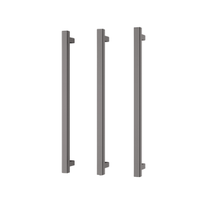 Phoenix Heated Triple Towel Rail Square 600mm Brushed Carbon - Brushed Carbon