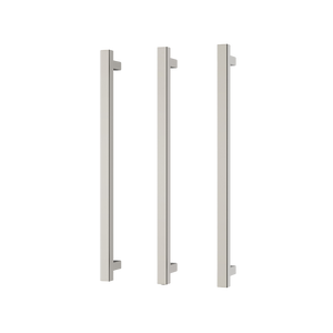 Phoenix Heated Triple Towel Rail Square 600mm Brushed Nickel - Brushed Nickel