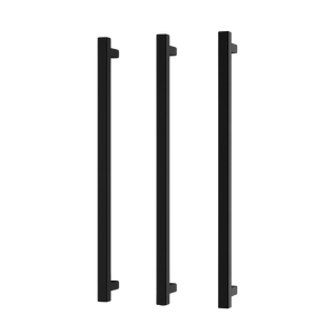 Phoenix Heated Triple Towel Rail Square 800mm Matte Black - Matte Black