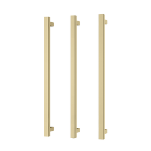 Phoenix Heated Triple Towel Rail Square 800mm Brushed Gold - Brushed Gold