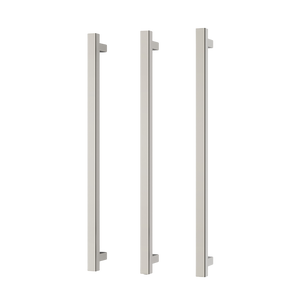 Phoenix Heated Triple Towel Rail Square 800mm Brushed Nickel - Brushed Nickel