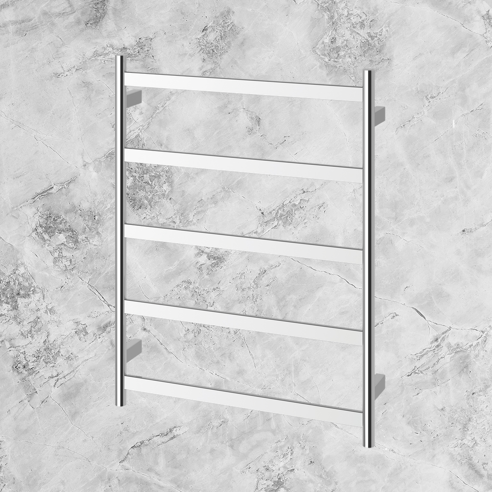 Phoenix Five Flat Bar Heated Towel Ladder 550mm x 740mm Chrome