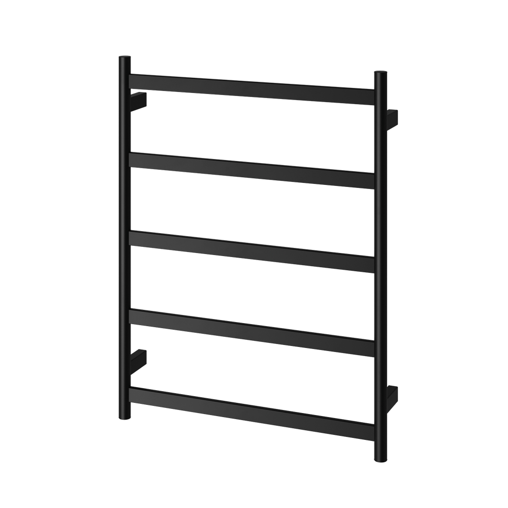 Phoenix Five Flat Bar Heated Towel Ladder 550mm x 740mm Matte Black