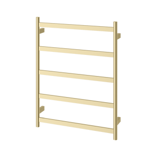 Phoenix Five Flat Bar Heated Towel Ladder 550mm x 740mm Brushed Gold - Brushed Gold