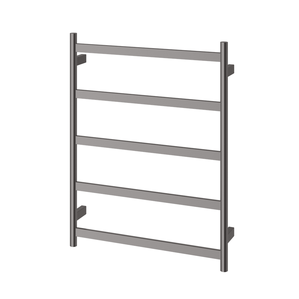 Phoenix Five Flat Bar Heated Towel Ladder 550mm x 740mm Brushed Carbon