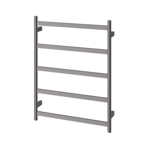 Phoenix Five Flat Bar Heated Towel Ladder 550mm x 740mm Brushed Carbon - Brushed Carbon