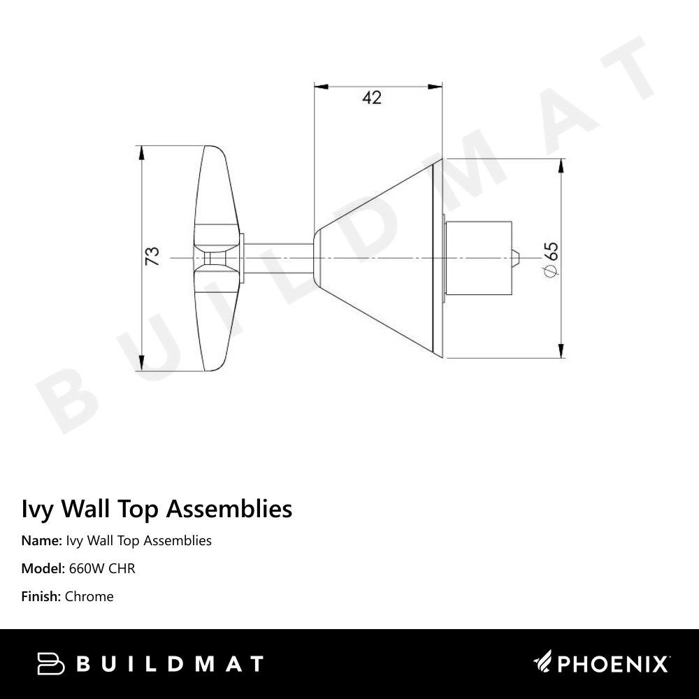 Ivy Wall Top Assemblies Chrome