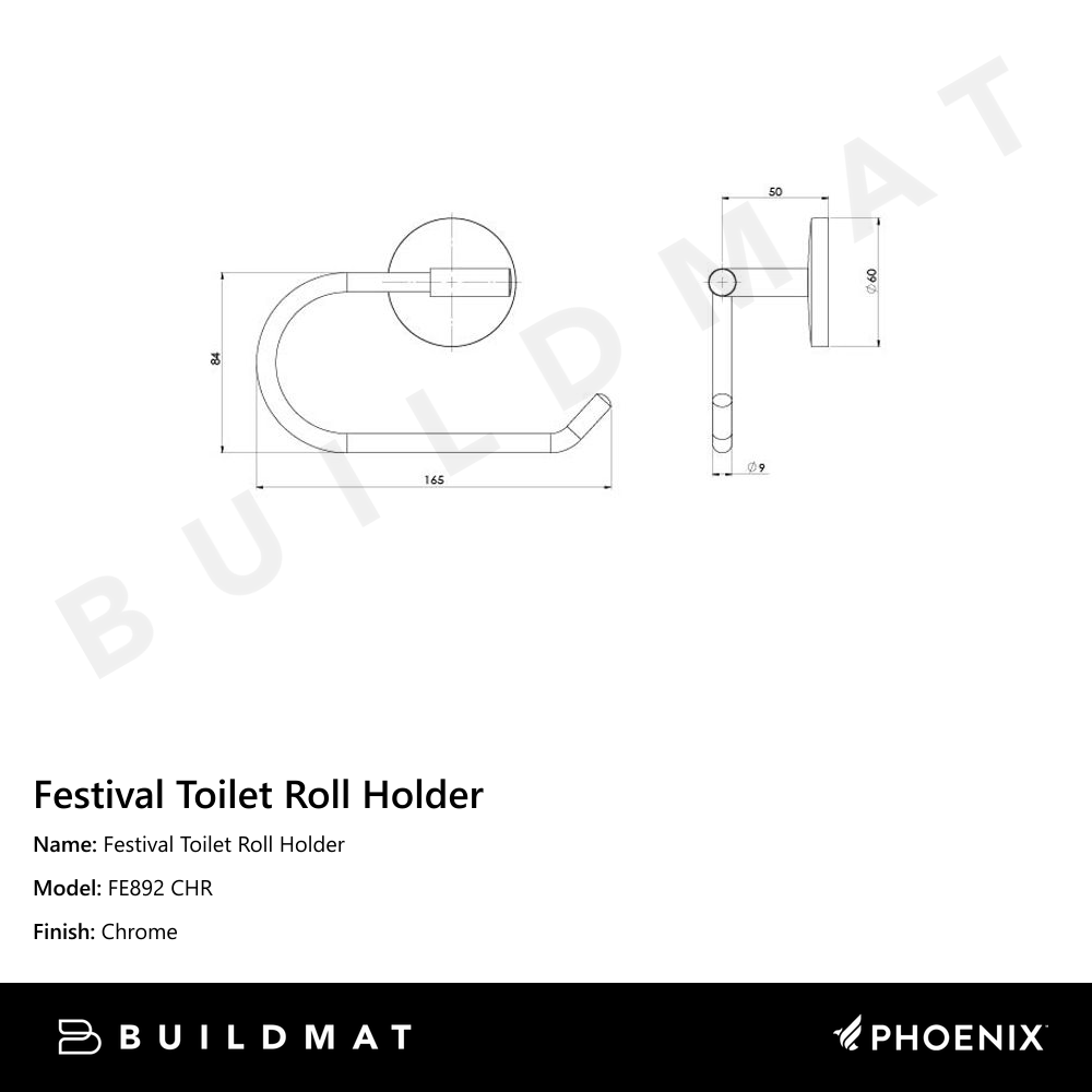 Festival Toilet Roll Holder Chrome