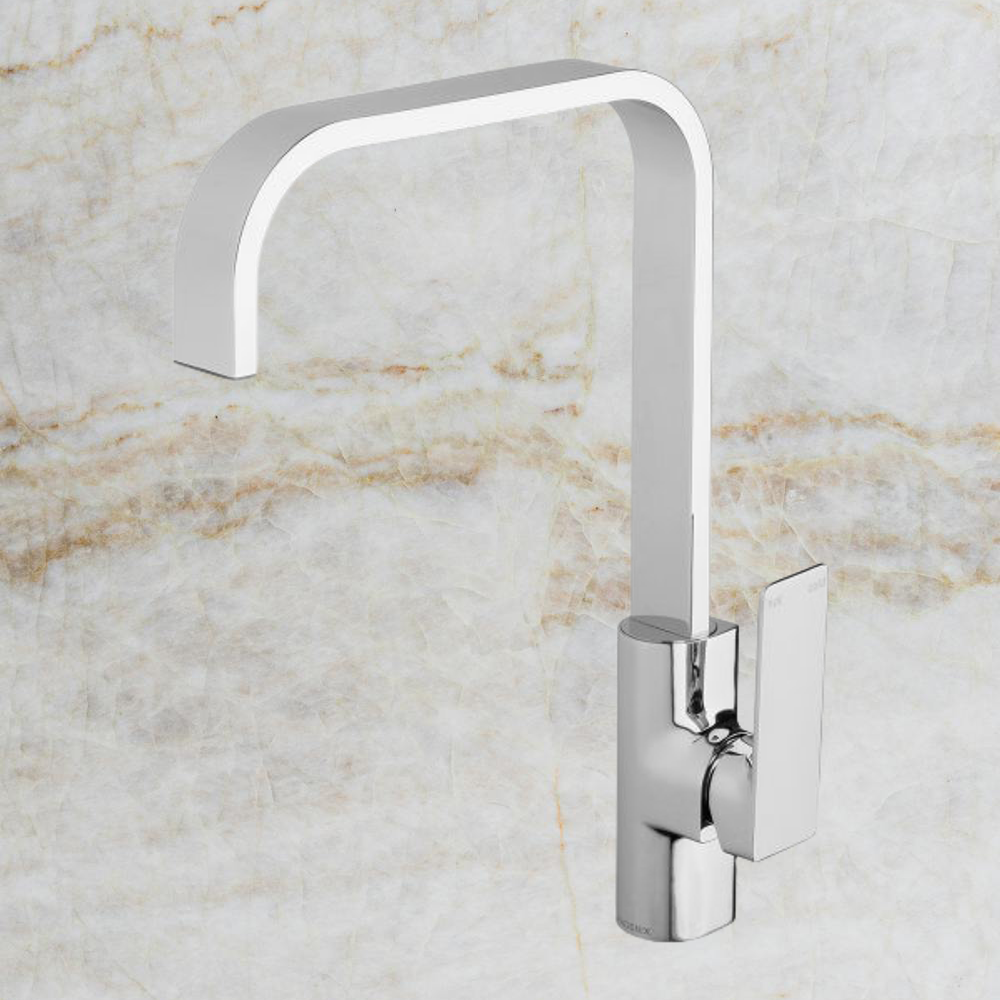 Gloss Sink Mixer 200mm Squareline Chrome