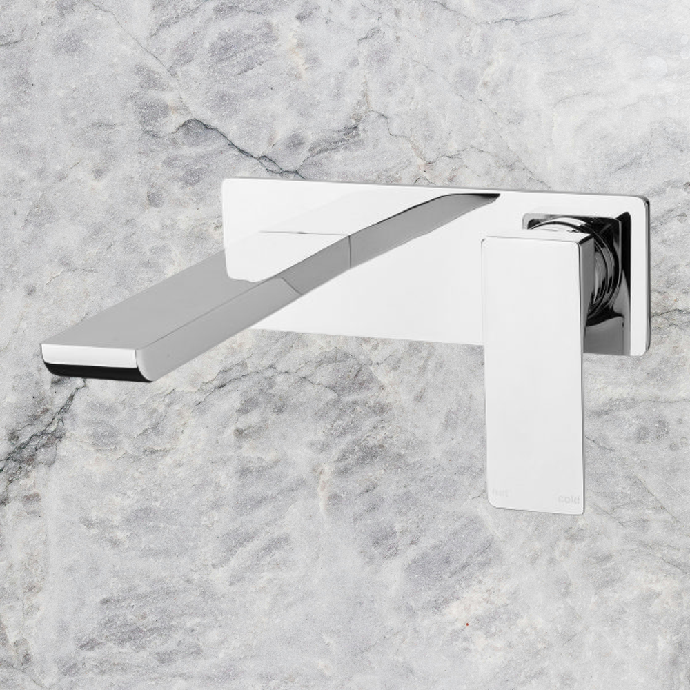 Gloss Wall Bath Mixer Set 180mm Chrome