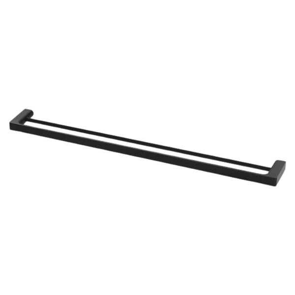 Gloss Double Towel Rail 800mm Matte Black