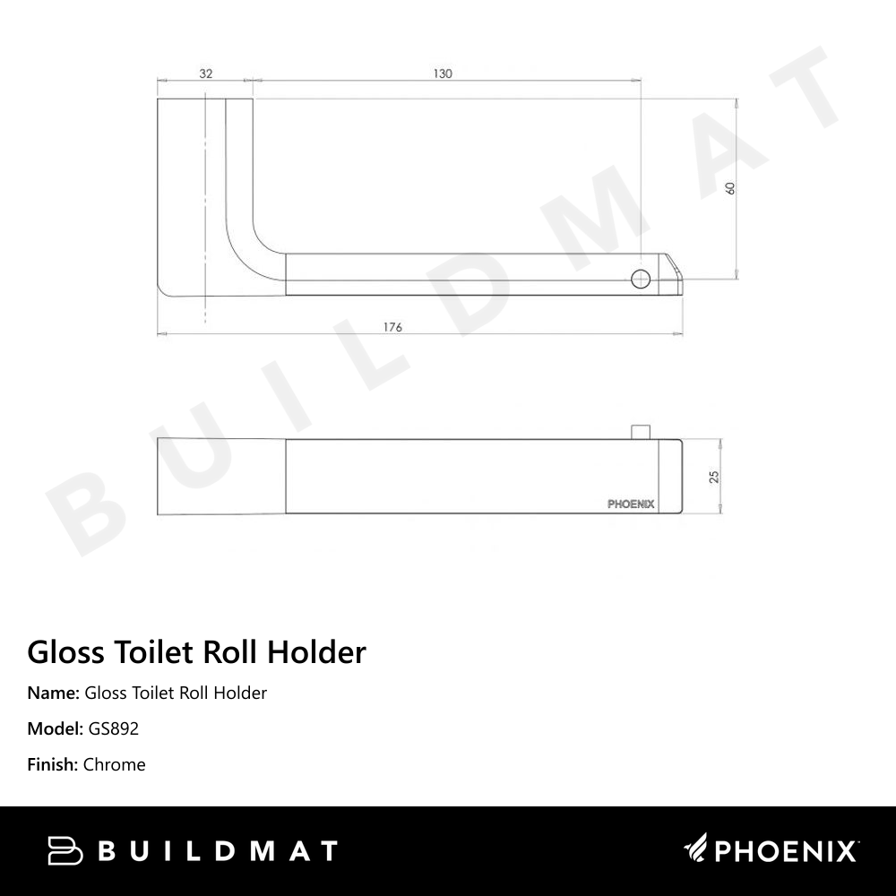 Gloss Toilet Roll Holder Chrome