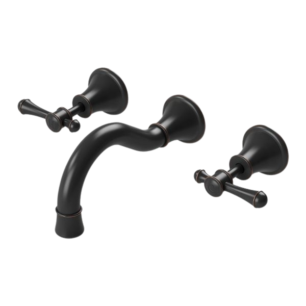 Nostalgia Lever Basin / Bath Set 180mm Shepherds Crook Antique Black