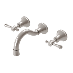 Nostalgia Lever Basin / Bath Set 180mm Shepherds Crook Brushed Nickel - Brushed Nickel