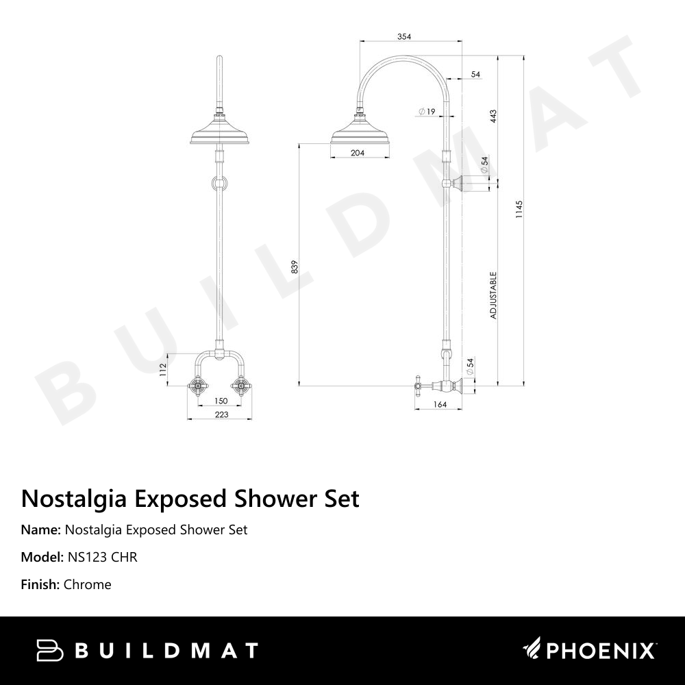 Nostalgia Exposed Shower Set Chrome