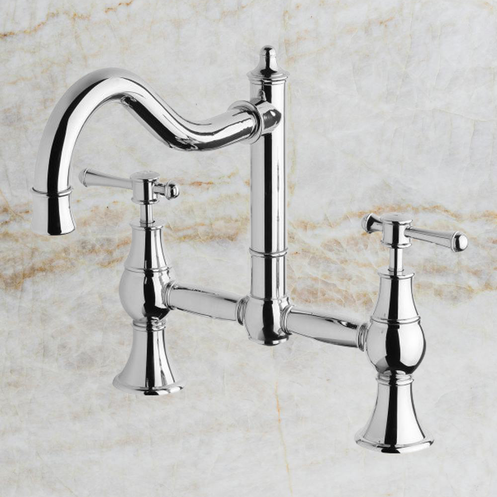 Nostalgia Exposed Sink Set 230mm Shepherds Crook Chrome