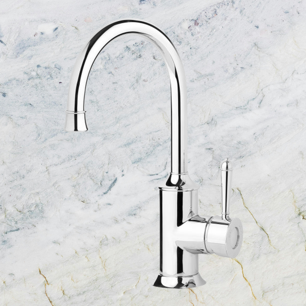 Nostalgia Sink Mixer 160mm Gooseneck Chrome