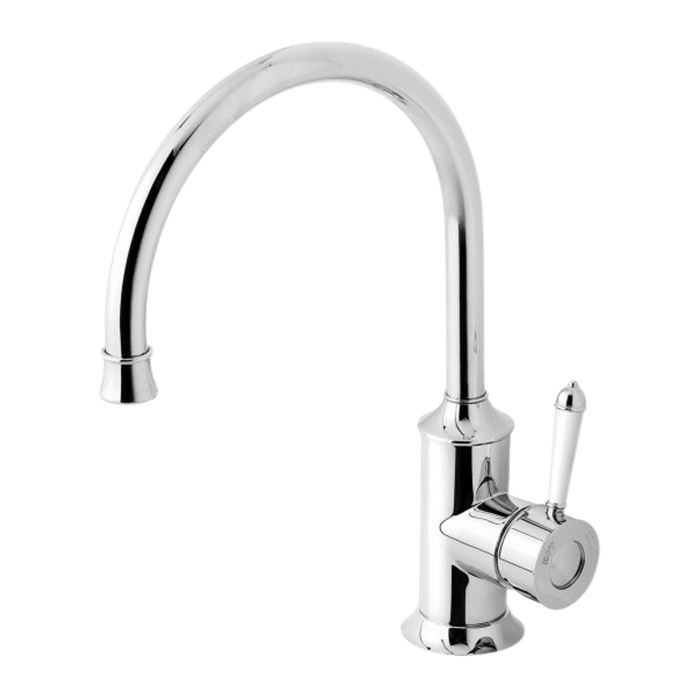 Nostalgia Sink Mixer 220mm Gooseneck  Chrome White